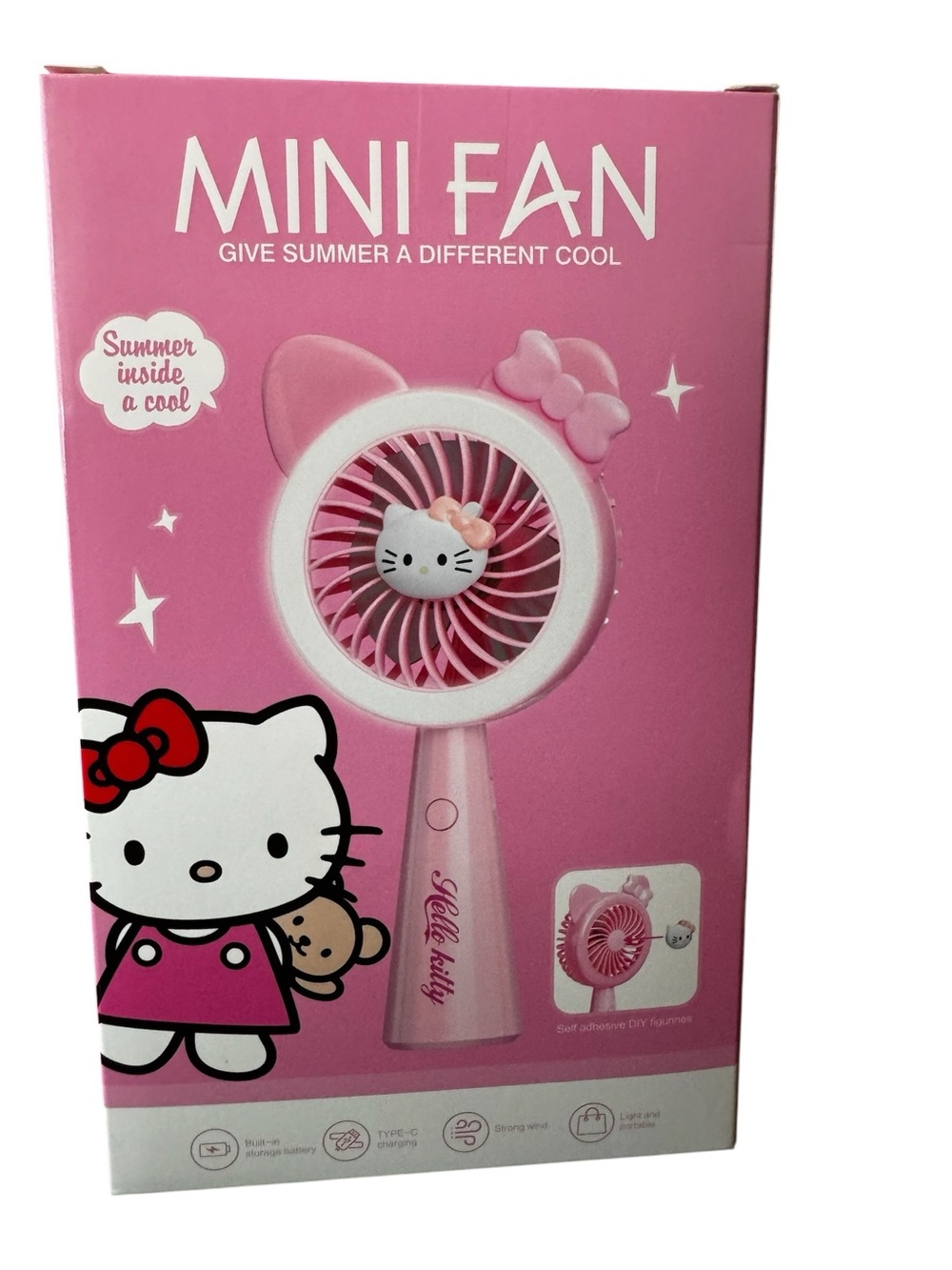 Hello Kitty Mini Handheld Fan - Pink NWT